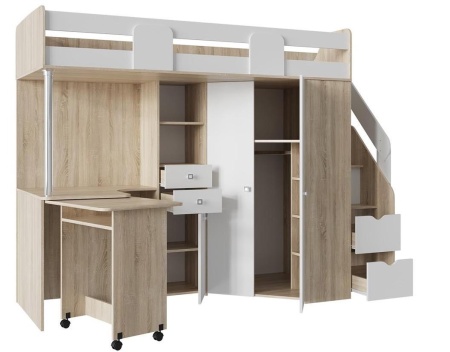 Кровать-Чердак Мийа (Д-2432хШ-1800хГ-645 мм)/Разные Цвета