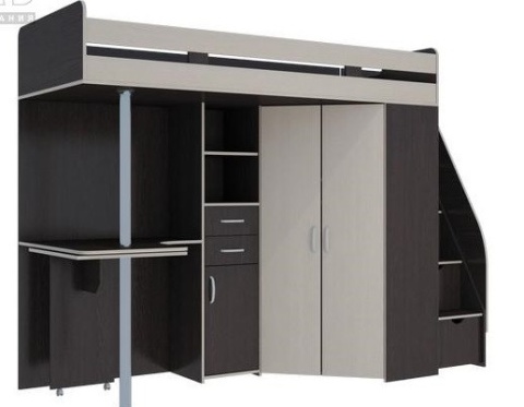 Кровать-Чердак Мийа (Д-2432хШ-1800хГ-645 мм)/Разные Цвета