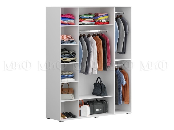 Шкаф 4-х Створчатый Королева New Белый МДФ (Ш-1600 мм x В-2116 мм x Г-540 мм)